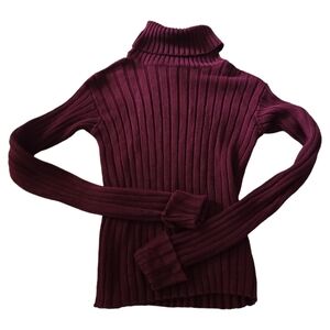 Revamped Ribbed Red Turtleneck Sweater